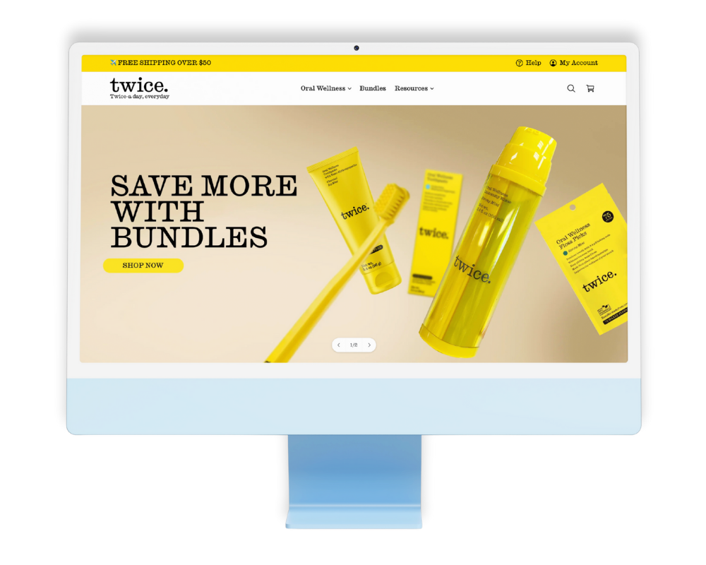 finished website design on imac