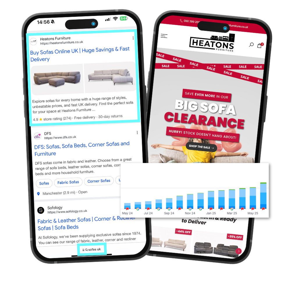 seo results for a furniture retailer